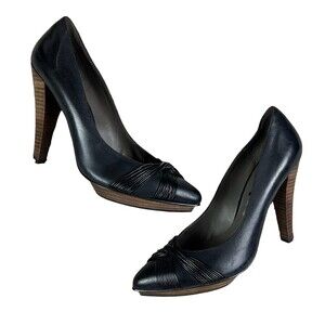 DKNY DKNYC Heels  Women's Size 8.5  Pointed Platform Pumps  Black Leather